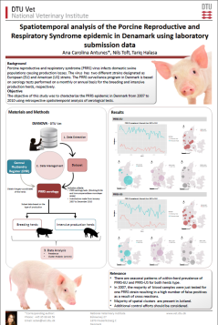 Spatiotemporal analysis of the Porcine Reproductive and Respiratory Syndrome epidemic in Denamark using laboratory submission data
